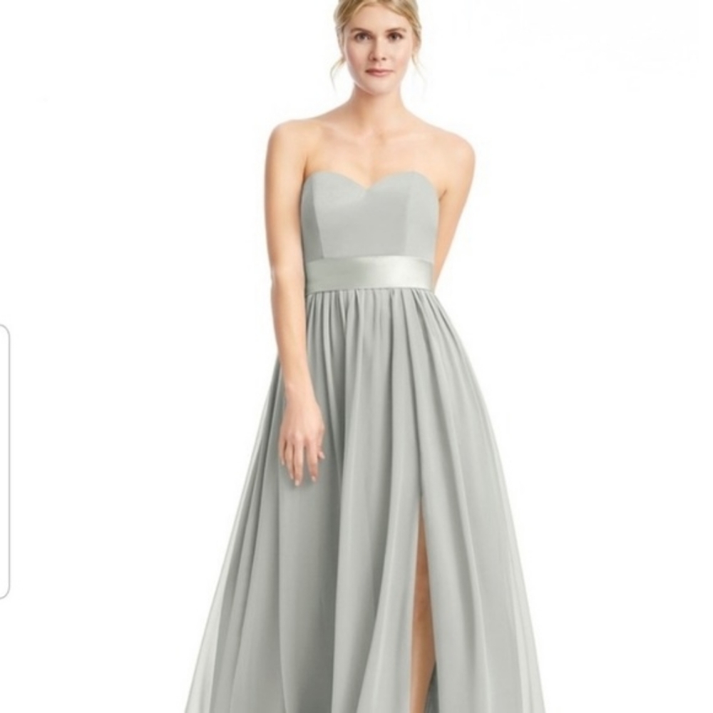 Azazie Grey/Silver Dress - Size 8